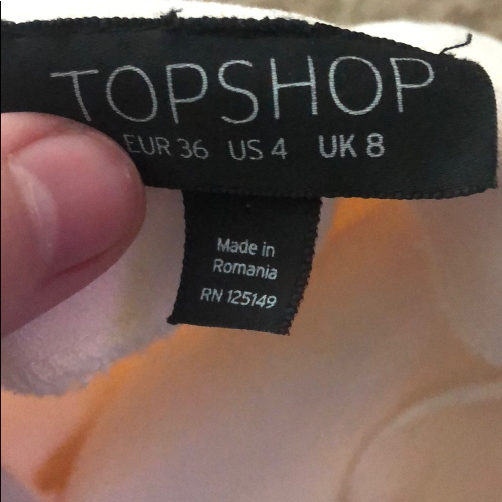 Top Shop blush Faux wrap mini skirt size 4 Uk 8 - Picture 5 of 6